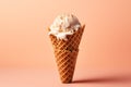 Ice Cream Indulgence: Waffle Cone Overflowing with Delectable Scoops Royalty Free Stock Photo