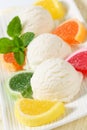 Ice cream with jelly candy Royalty Free Stock Photo