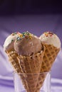 Ice-cream with knick-knackery Royalty Free Stock Photo