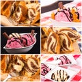 Ice cream and kugelhopf Royalty Free Stock Photo