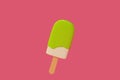 Ice-cream lemon fruits flavor on pink background. Royalty Free Stock Photo