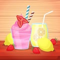 Ice Cream Lemon Juice Drink Photography Tasty Menu on Table Illustration Royalty Free Stock Photo