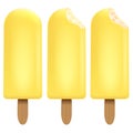 Ice cream lemon set on white background for Your business project. Realistic Snacks for ice cream from milk. Ice lolly. Vector Il