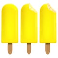 Ice cream lemon set on white background for Your business project. Realistic Snacks for ice cream from milk. Ice lolly. Vector