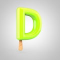 Ice cream letter D uppercase isolated on white background