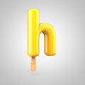 Ice cream letter H lowercase isolated on white background