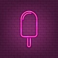 Ice cream line art neon cafe sign Royalty Free Stock Photo