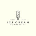 ice cream with line art style logo icon template design. chocolate, peanut , vector illustration