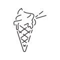 Ice cream line icon, Summer such as parfait, vector frozen yogurt, ice cream sundae, vanilla, chocolate Royalty Free Stock Photo