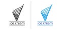 Ice cream line icon. Thin line signs of ice cream for logo, web
