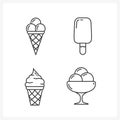 Ice Cream Line Icons