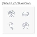 Ice cream line icons set