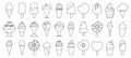 Ice cream line vector set icon.Vector illustration icon chocolate ice cream in cone.Isolated line set vanilla icecream. Royalty Free Stock Photo