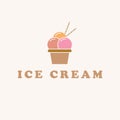 Ice cream logo design. Sweet ice cream vintage logotype.