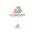 Ice cream logo design template. Swirl logo Royalty Free Stock Photo