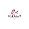 Ice Cream logo, frozen yogurt vector illustration, cupcake icon design.