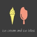 Ice cream and lollies design banner and background eps10