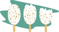 Ice cream lolly. Ice cream vector illustration. White chocolate with nuts