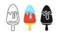 Ice Cream lolly popsicles on stick set icon vector Royalty Free Stock Photo