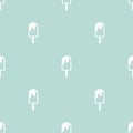 Ice cream lolly seamless pattern on powder blue background. Popsicle ice-cream