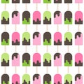 Ice cream lolly seamless pattern on white background. Popsicle