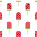 Ice cream lolly seamless pattern on white background