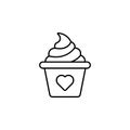 Ice-cream love icon. Element of peace day thin line icon