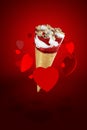 Ice cream of love. Valentine's day Royalty Free Stock Photo