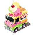 Ice cream machine icon, isometric style