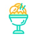 ice cream mango color icon vector illustration