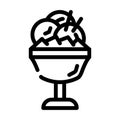 ice cream mango line icon vector illustration