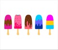 Ice cream with many flavor vector illustration