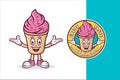 Ice cream mascot premium logo design Royalty Free Stock Photo