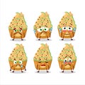 Ice cream melon cup cartoon character with sad expression Royalty Free Stock Photo