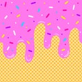 Ice cream melted background with sprinkles