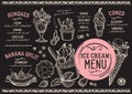 Ice cream menu restaurant, dessert food template. Royalty Free Stock Photo