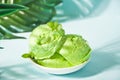 Ice cream with mint leaves in a glass Royalty Free Stock Photo