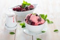 Ice Cream with mix frozen berries Royalty Free Stock Photo