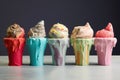 ice cream molds filled with colorful mixtures