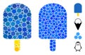 Ice Cream Mosaic Icon of Round Dots