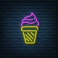 Ice Cream Neon Sign Royalty Free Stock Photo