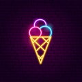 Ice Cream Neon Sign Royalty Free Stock Photo