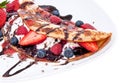 Ice Cream in Pan Cake with fruits