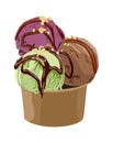 Ice cream in paper cup vector illustration. Royalty Free Stock Photo