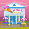 Ice Cream Parlor, Cold Dessert Business for Summer Royalty Free Stock Photo
