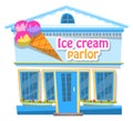 Restaurant or Shop with Sorbet, Ice-cream Vector