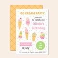 Ice cream party invitation