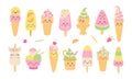 Ice cream party set Royalty Free Stock Photo