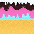 Ice cream pattern in cartoon style