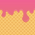 Ice cream pattern cream and wafle texture vector illustration